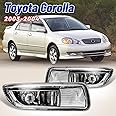 AUTOWIKI Fog Lights for 2003-2004 Toyota Corolla Fog Lamps OEM Replacement 1 Pair with Bulbs- H3 12V 55W(Clear Lens)