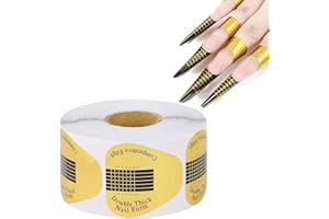 BTYMS 300 Pieces Acrylic Nail Form Sticker Nail Sculpting Forms Golden Horseshoe-shaped Nail Extension Forms for Builder Gel and Acrylic Nails