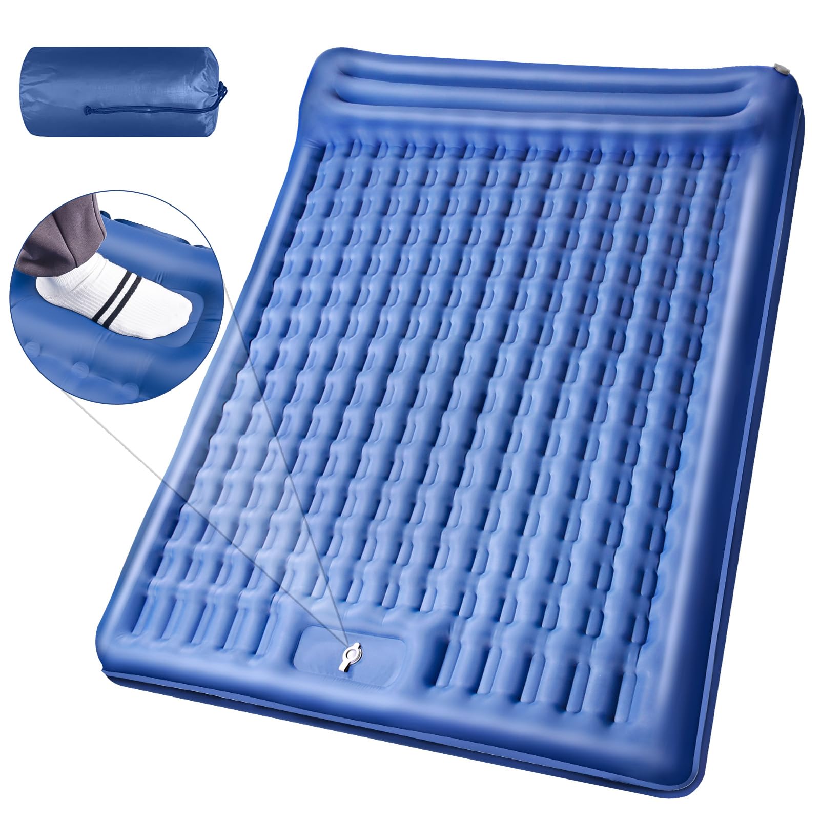 Photo 1 of LILTSDRAE Camping Sleeping Pads?Extra Thick 5 Inch Inflatable Sleeping Mat with Pillow Built-in Pump?Oversized Air Mattress Super Portable for Backpacking Hiking, Tent, Traveling