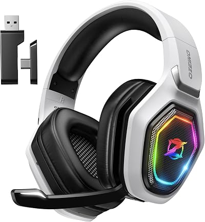 Ozeino Wireless Gaming Headset 2.4G USB Type-C 40H PS5 PS4 PC Mobile