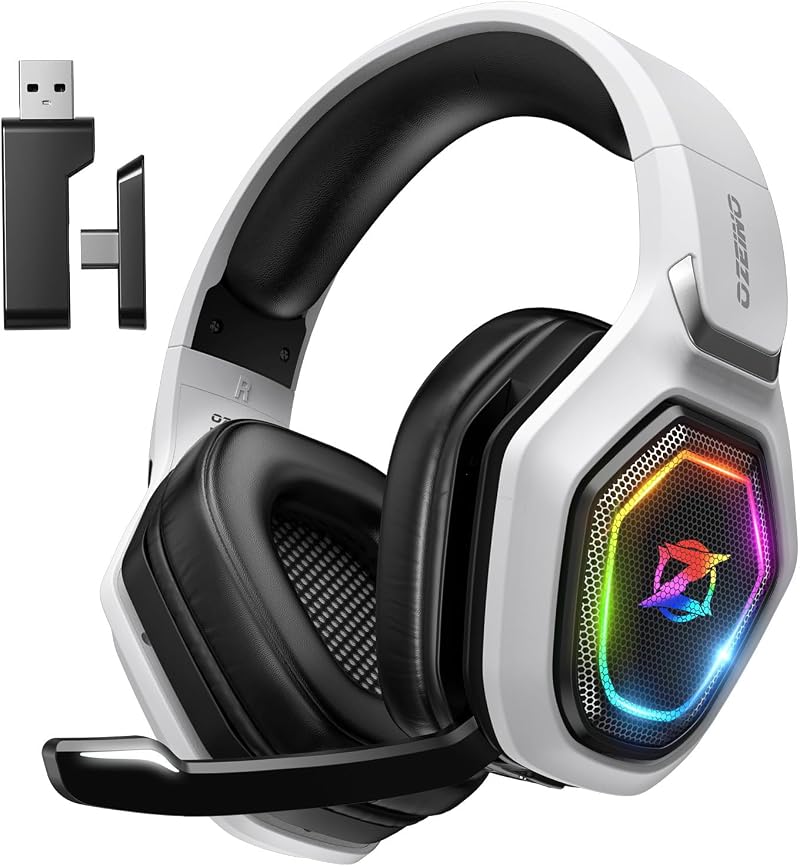 Ozeino Wireless Gaming Headset 2.4G USB Type-C 40H PS5 PS4 PC Mobile