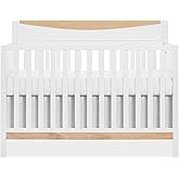 Dream On Me Emerson 5-in-1 Convertible Full-Size Baby Crib, White Oak | Converts to Toddler, Day &amp; Full-Size Bed, 3-Position Mattress Heights, GREENGUARD Gold Certified, Fits Standard Baby Mattress