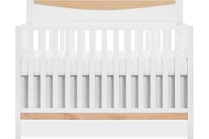 Dream On me Emerson 5-in-1 Convertible Full-Size Baby Crib in White & Vintage Oak, GreenGuard Gold & JPMA, Converts to Toddler, Day, & Full-Size Bed, Non-Toxic Paint, Safe Sleep Environment