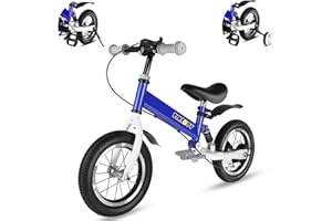 BIKEBOY Balance Bike 2 in 1,The Dual Use of a Kids Balance Bike and Kids Bike,12 14 Inches for 2-6 Years Old,with Shock Absorbers, Fenders, Pedals, Auxiliary Wheels