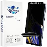 Omnifense Screen Protector Privacy, 2-Way Anti Spy Full Adhesive Coverage 2 Nano Shield 3D Curve Edge Fit Soft Film Not Tempered Glass for Samsung Note 9 and 1 Back Skin Protector