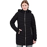 Nautica Women's Stretch Quilted Puffer Jacket– Winter Coat With Detachable Hood & Storm Cuffs