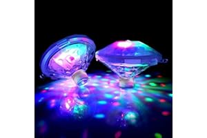 MORXINLE Swimming Pool Lights,LED Color Changing Floating Lights with 8 Modes Lighting Underwater,Battery Powered Waterproof, That Float for Disco Pool Pond Fountain Garden Party Decoration
