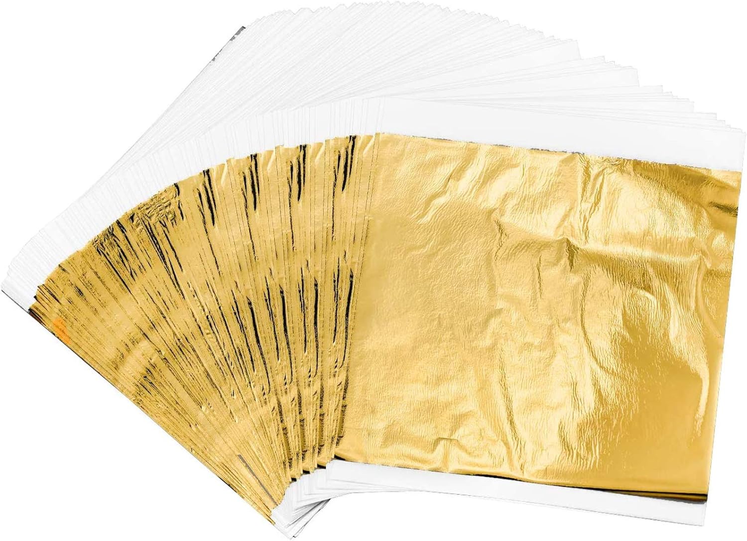 200 Sheets Imitation Gold Leaf Metal Gold Foil 14 X 14 cm for DIY Art