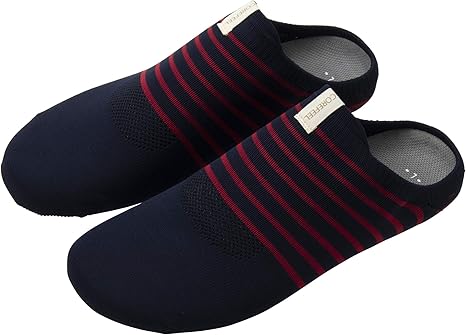 Amazon Co Jp ニッポン スリッパ ルームシューズ Corefeel Homesock ボーダー 25 26cm ネイビー レッド 洗える 軽量 1766 ホーム キッチン