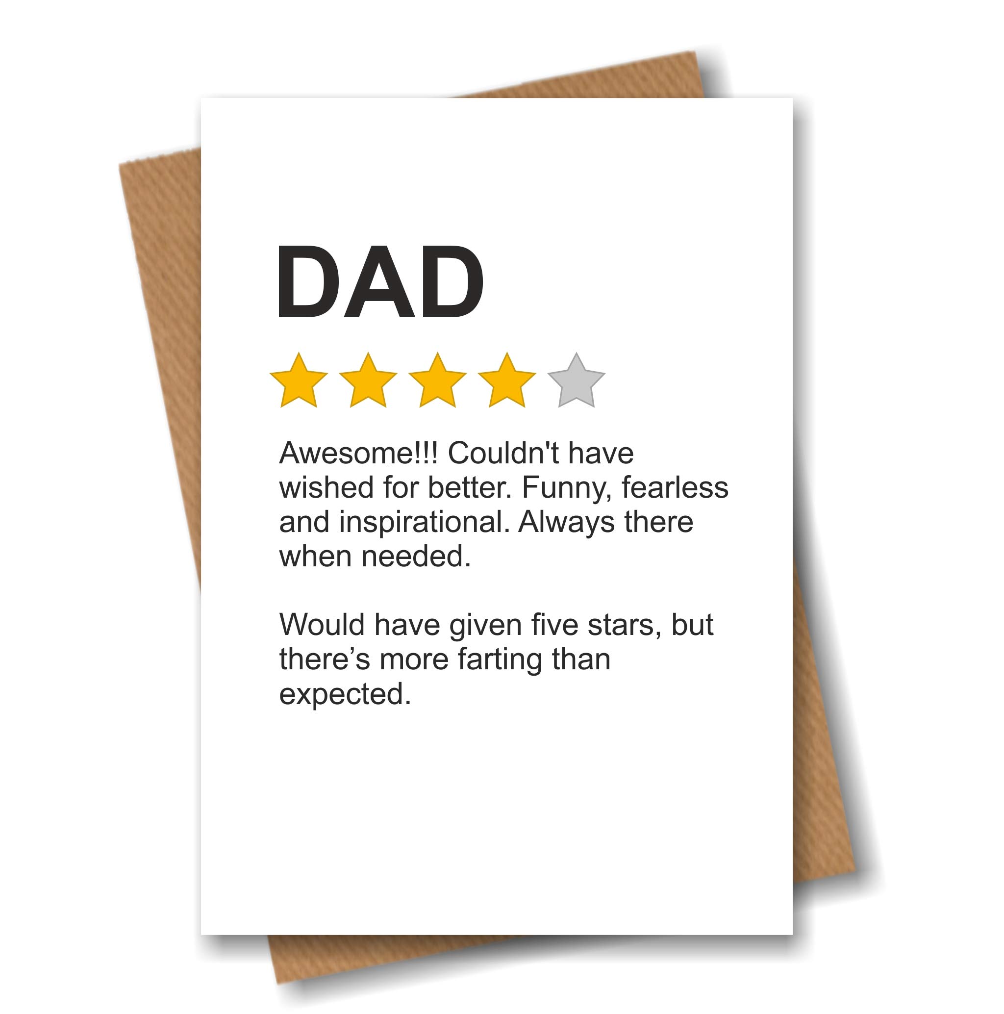 Funny Card for Dad - Star Rating Review Joke