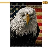 pingpi Bald Eagle USA Flag House Flag Vertical Double Sided,Grunge American Flag Yard Outdoor Decoration 28 x 40 Inch
