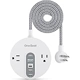 Power Strip Surge Protector with USB C - Extension Cord Flat Plug with 2 Widely AC Outlet and 3 USB, Small Desktop Charging S
