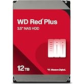 Western Digital 12TB WD Red Plus NAS Internal Hard Drive HDD - 7200 RPM, SATA 6 GB/s, CMR, 512 MB Cache, 3.5" - WD120EFGX