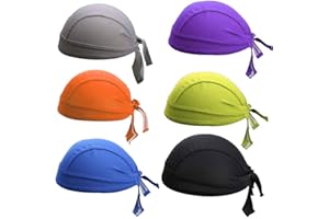 Kettion 6 Pcs Skull Cap Quick Dry Adjustable Beanie Cap Bandana Pirate Scarf Head Sport Hat Cap Running UV Protection for Cyc