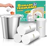 T.FORING Medium 8 Gallon Trash Bags Unscented, 0.94 Mil, Clear, 120 Count | 30 Liter Garbage Bag, Plastic Waste Basket Can Liners, Thick, Leakproof, Tear Resistant, for Bathroom Office Kitchen Bulk