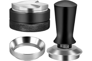 Reoszeank 51mm Espresso Accessories Kit, Espresso Distribution Tool, Spring Loaded Calibrated Tamper and Dosing Funnel Set, Coffee Distributor Leveler Fits Delonghi 51 mm Machines and Portafilter