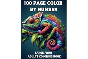 100 Page Color By Number Large Print Coloring Book For Adult: New100 Page Large Print Color By Number Adult Coloring Book wit