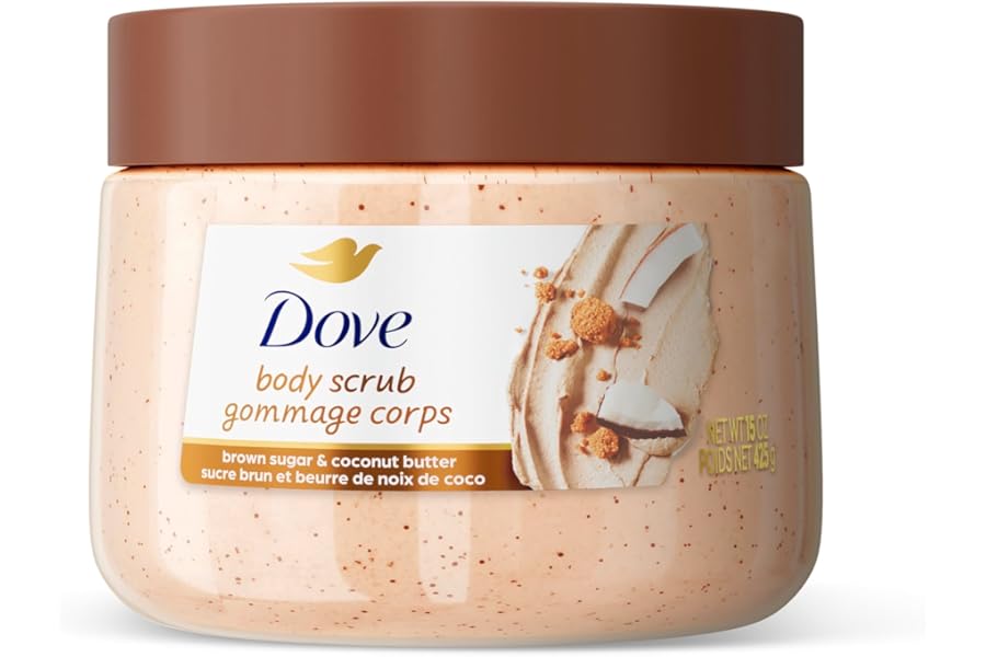 Dove Brown Sugar and Coconut Butter Body Scrub Exfoliates and Deeply Nourishes for Smooth, Radiant Skin 15 oz