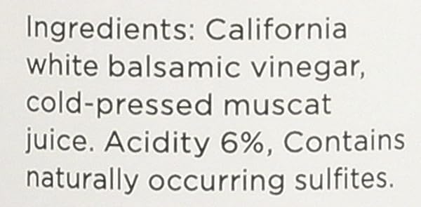 O WHITE BALSAMIC VINEGAR, 10.1 FL OZ