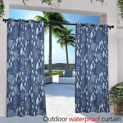 Amazon Com Blue Curtains For Living Room Big Set Of Watercolor