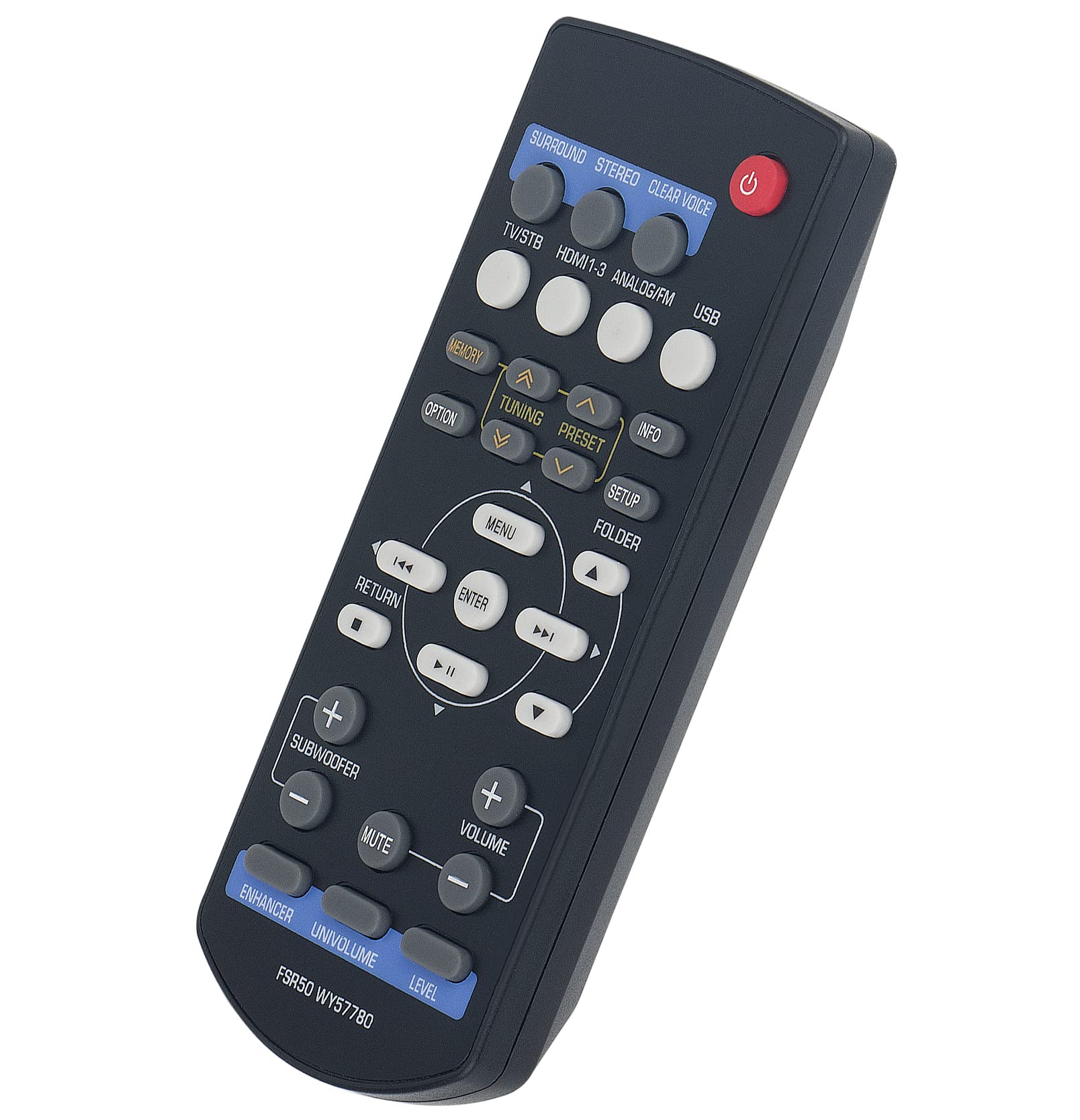 VINABTY Replaced Remote Fit for Yamaha Home Theater YHT-S401 SR-301 NS-BR301 YHTS401 SR301 NSBR301 FSR50 WY57780