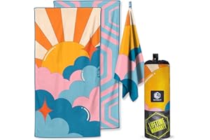VENTURE 4TH Microfiber Beach Towel: Quick-Dry, Compact, Sand-Free, Absorbent, Sandproof and Lightweight - Perfect for Camping, Beach, and Roadtrips (Sky's The Limit Design | 35x78 inches)