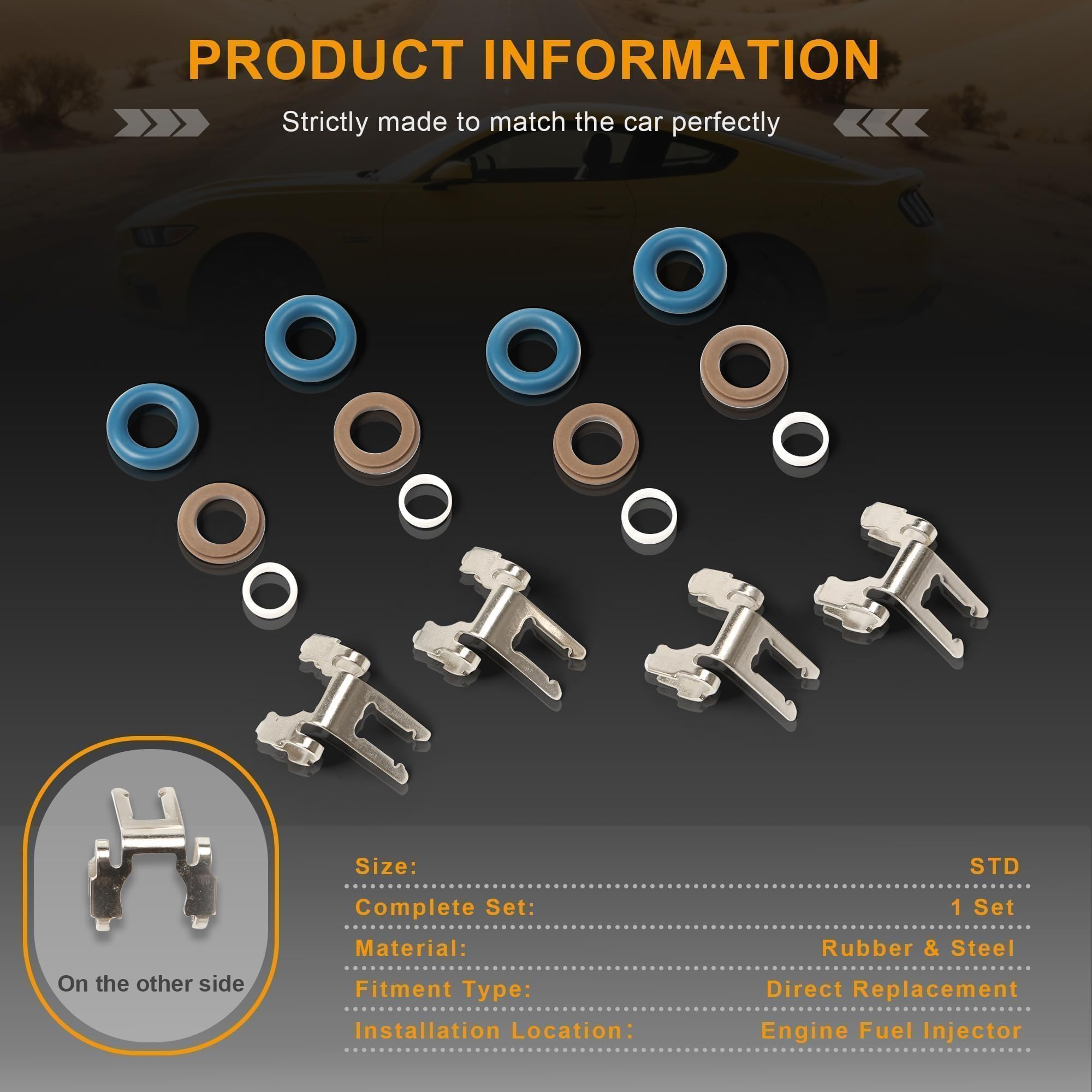 Condition photo showing New/Like New for a2710720043 2710720043 4 set fuel injector seal repair o-ring kit compatible with mercedes-benz m271 1.8l c e class slk w204 c204 s204 w212 a207 c207 s212 r172 c180 c200 c250 e200 e250 cgi