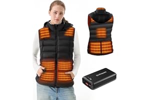 DR.PREPARE Women's Heated Vest with Battery Pack Included, Lightweight Electric Warming Hooded Heating Clothing