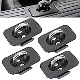 Retractable Truck Bed Tie Down Anchors with Raised Fit D-Ring, 4 Pack - Compatible with 2015-2025 Ford F-150, 2017-2025 F-250/F-350 Super Duty & Raptor, Secure Cargo Hooks for Truck Box