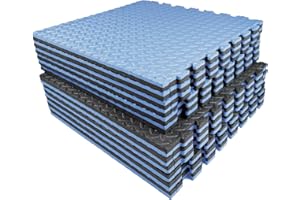AIRHOP Upgraded 0.79" Extra Thick 48 Sq Ft High-Density Eva Foam Exercise Gym Mats, 12 Pcs Large Interlocking Puzzle Floor Ti