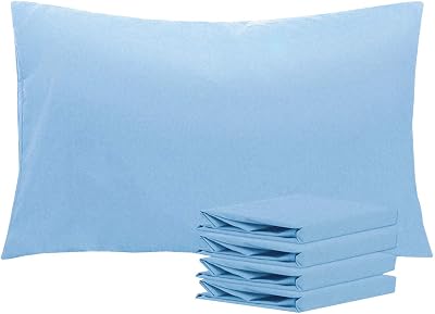 NTBAY 4 Pack 100% Brushed Microfiber Pillowcases 50x75 Pale Blue