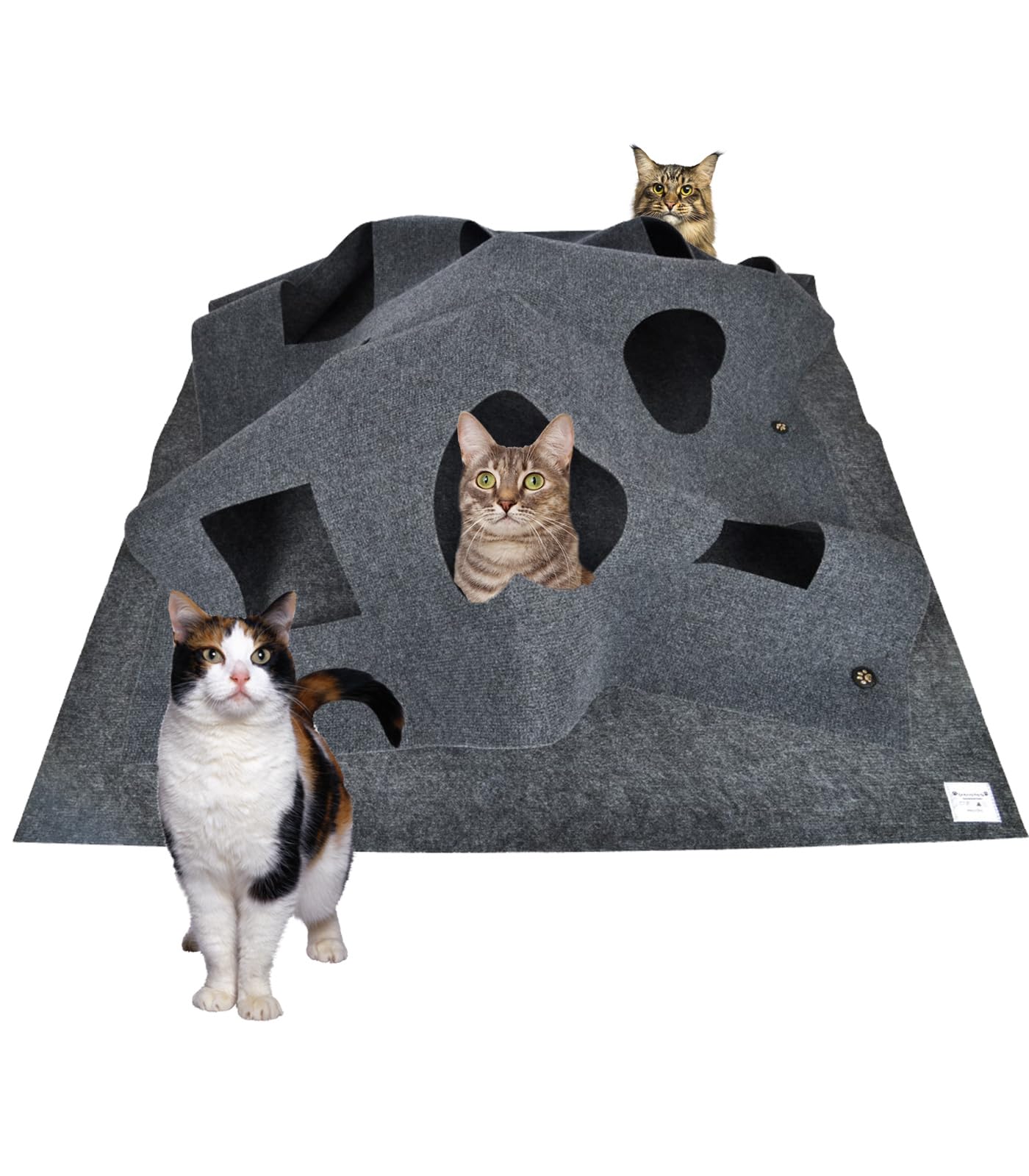 Moyubath Cat Play Mat,Collapsible Cat Activity Play Pad,Fun Interactive Pet Rug Training Scratching Grooming Bed