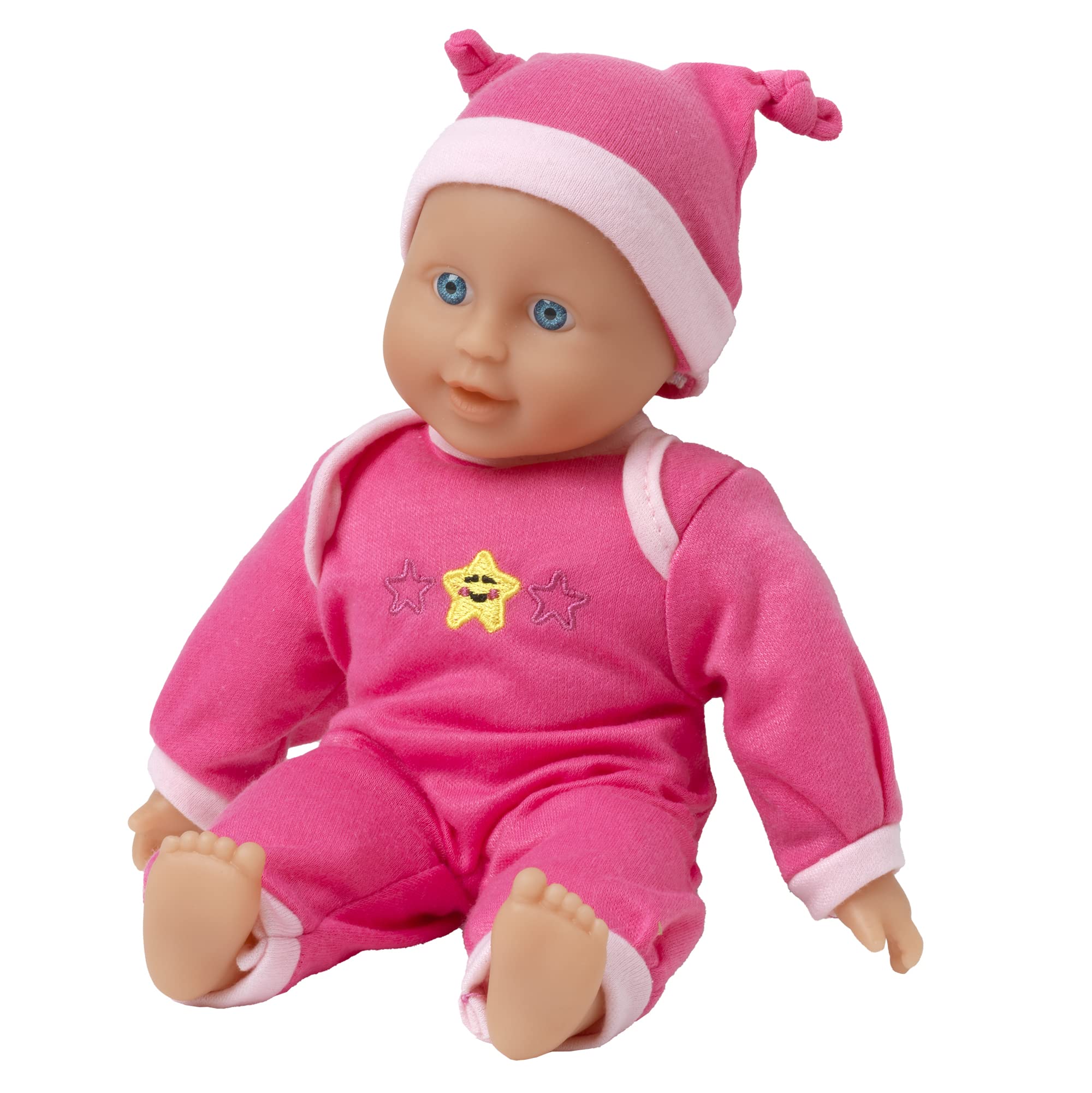 DOLLSWORLD CLASSIC from Peterkin | Baby Chloe Doll | 25cm soft bodied doll with vinyl limbs and removable outfit and hat | Dolls & Accessories | Ages 10m+
