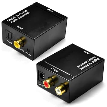 Pluto Accessories Digital to Analogue Audio Converter Toslink Optical Coaxial Input to RCA Audio Output.