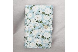 Lotus Yarns Durable Circular Needle Storage Case, Exquisite Embroidery Box with 15 PVC Transparent Pockets for Organize Needl