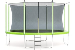 Garveetools 10FT 12FT 14FT 16FT Trampoline with Safety Enclosure & Ladder - Recreational Trampolines for Kids/Adults, ASTM Certified Outdoor Bounce