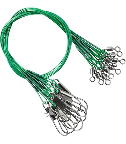 Amazon.com : VATEICO 20PCS Fishing Leader Line,150LB High Strength  Saltwater Fishing Stainless Steel Leaders with Swivel Snaps Connect Tackle  Lure Rig and Hooks 19.7inch Black : Sports & Outdoors