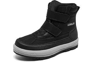 TODDLLUBY Boys Girls Snow Boots Faux Fur Lined Winter Ankle Boots Outdoor Waterproof Slip Resistant Comfortable Cold Weather Boots Little Kid/Big Kid