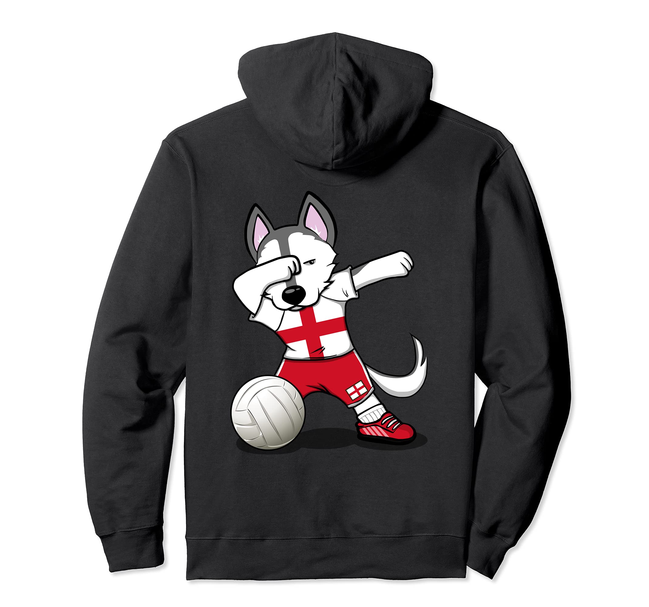 Dabbing Husky England Volleyball Fans Jersey English Flag Pullover Hoodie