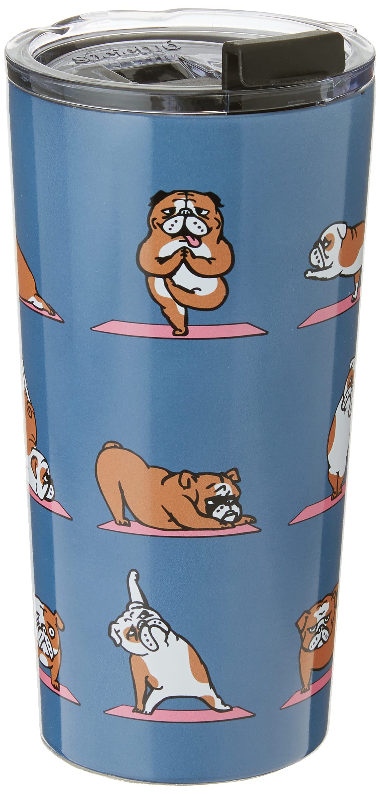 Photo 1 of Society6 Huebucket English Bulldog Yoga Travel Mug, 20 oz, English Bulldog Yoga