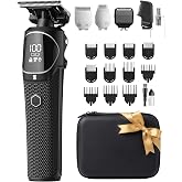 MANSPOT All-in-One Beard Trimmer for Men, Electric Shaver &amp; Grooming Kit | Men's Electric Razor, Mustache, Nose and Body Hair, 11 Guide Combs, 7500 RPM Motor, Waterproof Wet/Dry Use, 270-Min Runtime