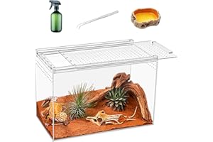 KAKOOTI Reptile Terrarium kit,11"*6"*8" Reptile Breeding Box, Magnetic Acrylic Enclosure，for Tarantula，Hermit Crab，Jumping Spider，Iguana，Leopard Gecko，Bearded Dragon, Insect, Mantis, Scorpions.