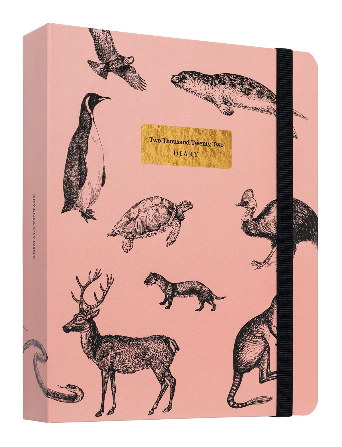 Kokonote Official Vintage Animals A5 2022 Week To View Diary - 2022 Weekly Planner - A5 Planner With Stickers and Pocket - 2022 Diary