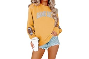 KVOTUU Womens Game Day Sweatshirt Cute Football Graphic Pullover Shirt Football Rugby T-Shirts Casual Long Sleeve Tops
