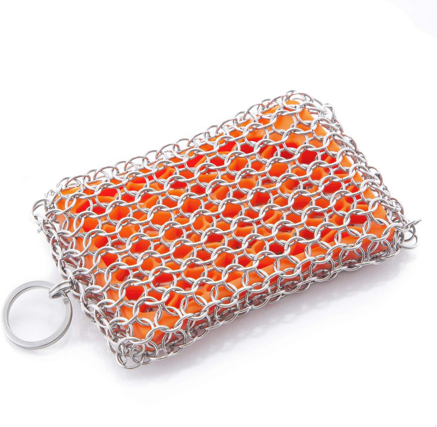 B&L The Original Cast Iron Scrubber & Cleaner Chainmail Scrubber with Silicone Insert Life Time Warranty: Home & Kitchen