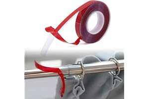 LUTQ 13 Ft Curtain Rod Slide Clear - Smooth and Silent Curtain Rod Sliding Accessories for Drapery Curtain Rings - Hard Surface - Wide - Make Curtains Slide Easier