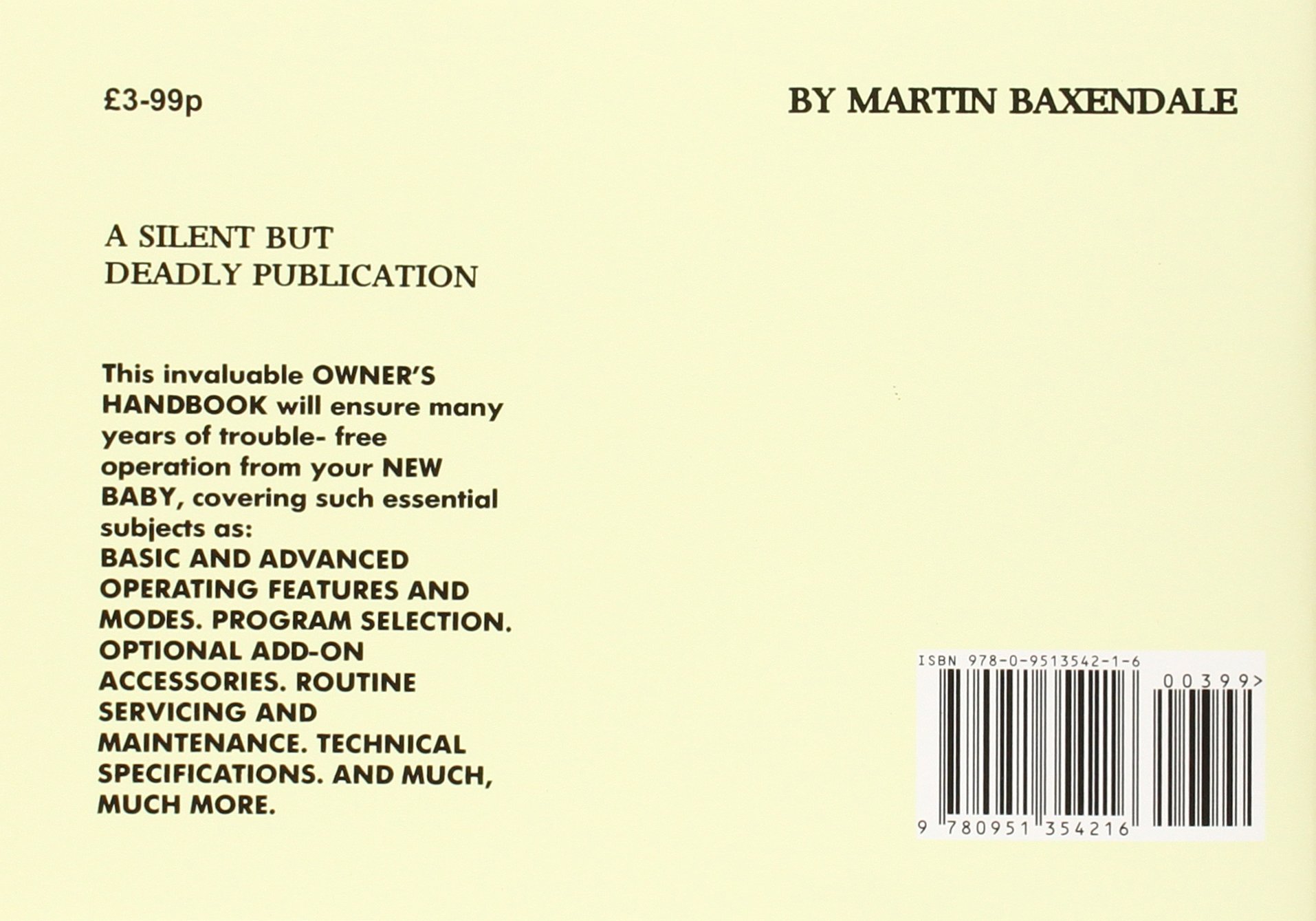 Your New Baby: An Owner's Manual: Amazon.co.uk: Martin Baxendale:  9780951354216: Books