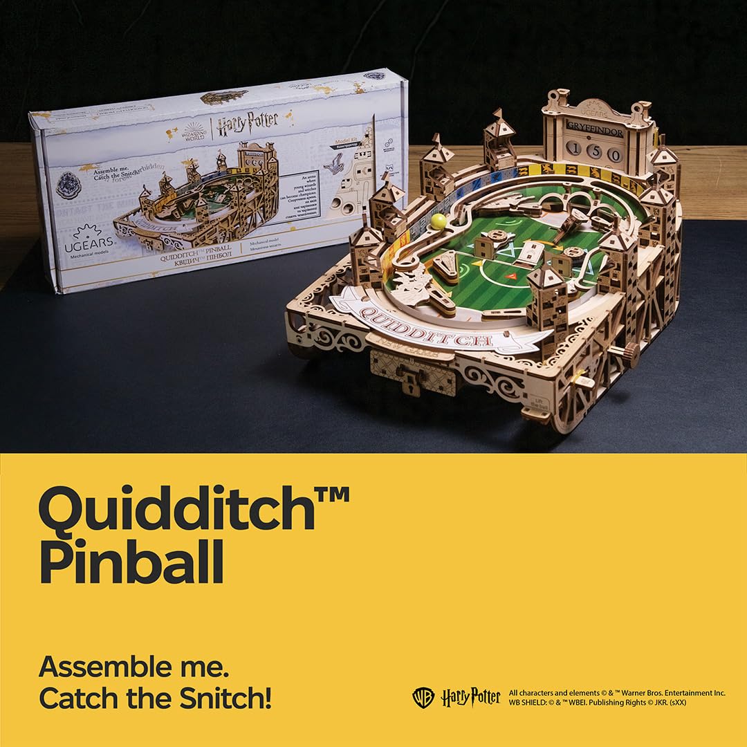 Ugears Quidditch Pinball 3D Puzzle Holz - 3D Holzpuzzle Harry Potter Flipper Maschine Modellbausatz Erwachsene Flipperautomat - Harry Potter Geschenke Holzpuzzle Erwachsene für Geburtstag - 402 Teile 8