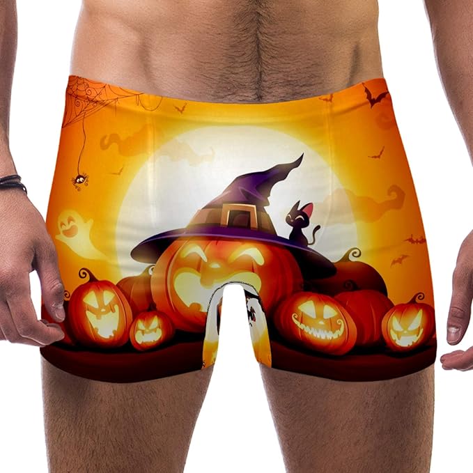 Anmarco Traje de baño corto para hombre, con calabaza, diseño de Jack O