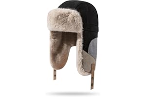 CLAPE Winter Trapper Hats Windproof Warm Faux Fur Trooper Hat for Men Women Ushanka Russian Hat Snow Eskimo Hat with Ear Flap